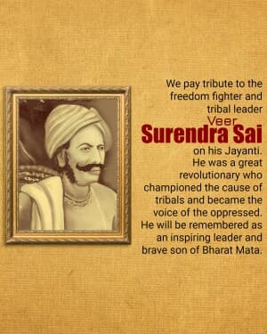 Veer Surendra Sai Jayanti image