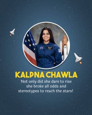Kalpana Chawla Death Anniversary flyer