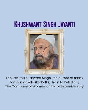 Khushwant Singh Jayanti poster