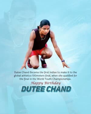 Dutee Chand - Birthday poster