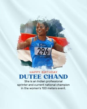 Dutee Chand - Birthday flyer