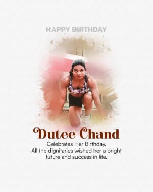 Dutee Chand - Birthday banner