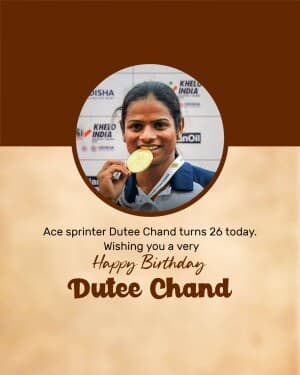 Dutee Chand - Birthday event poster