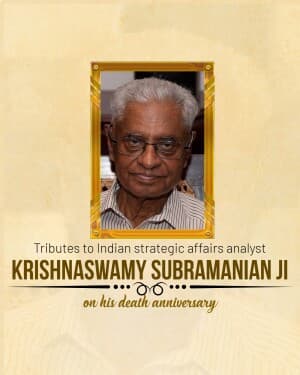 Krishnaswamy Subrahmanyam Punyatithi graphic