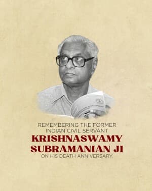 Krishnaswamy Subrahmanyam Punyatithi banner