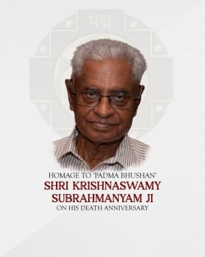 Krishnaswamy Subrahmanyam Punyatithi post