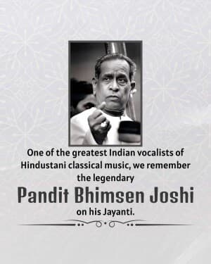 Bhimsen Joshi Jayanti poster