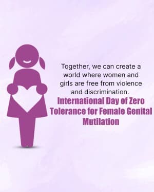 International Day of Zero Tolerance for Female Genital Mutilation banner