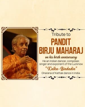 Birju Maharaj Jayanti graphic