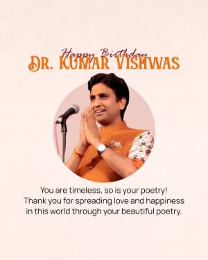 Kumar Vishwas Birthday flyer