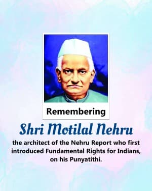 Motilal Nehru Punyatithi banner