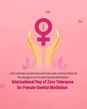 International Day of Zero Tolerance for Female Genital Mutilation event poster