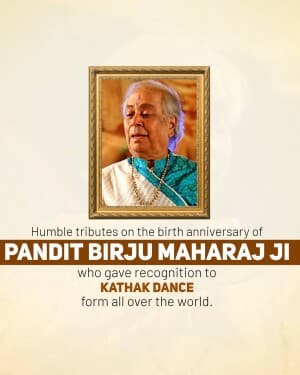 Birju Maharaj Jayanti flyer