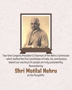 Motilal Nehru Punyatithi event poster
