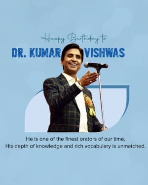 Kumar Vishwas Birthday graphic