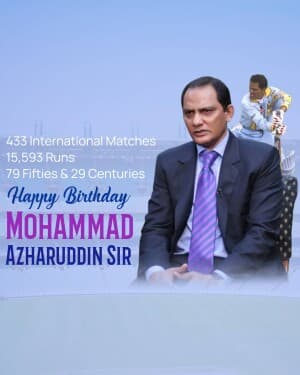 Mohammad Azharuddin Birthday banner