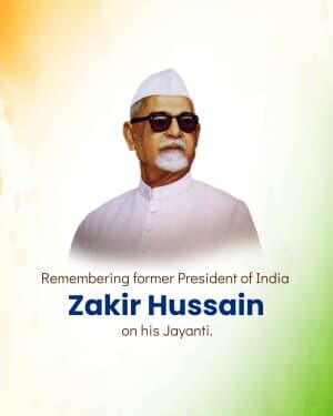 Zakir Husain Janmjayanti illustration