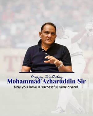 Mohammad Azharuddin Birthday image