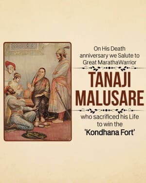 Tanaji Malusare Death Anniversary graphic