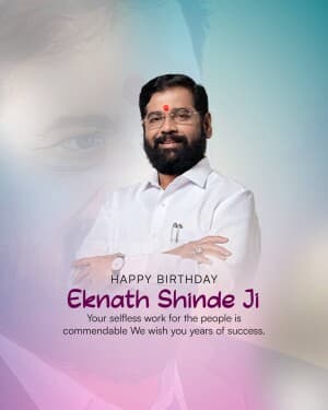 Eknath Shinde Birthday event poster