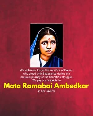 Ramabai Ambedkar Janam Jayanti banner