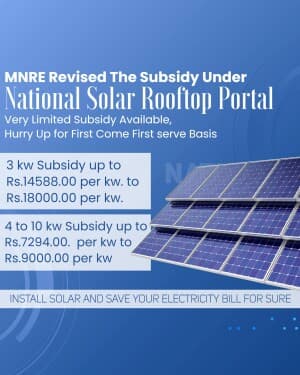 Solar Subsidy promotional post