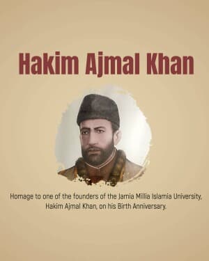 Hakim Ajmal Khan Birth Anniversary graphic