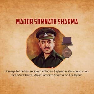 Somnath Sharma Birth Anniversary poster