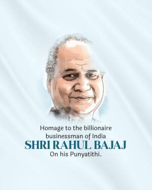 Rahul Bajaj Punyatithi graphic