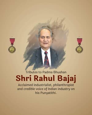 Rahul Bajaj Punyatithi flyer