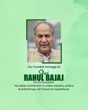 Rahul Bajaj Punyatithi banner