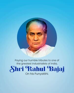 Rahul Bajaj Punyatithi poster