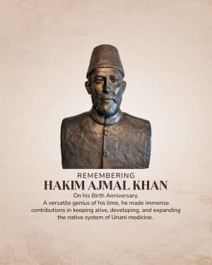 Hakim Ajmal Khan Birth Anniversary poster