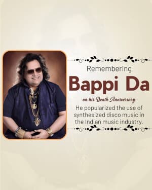 Bappi Lahiri Punyatithi illustration