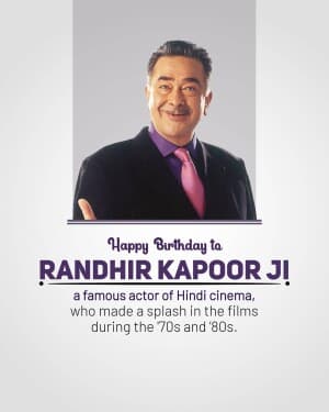 Randhir Kapoor Birthday illustration