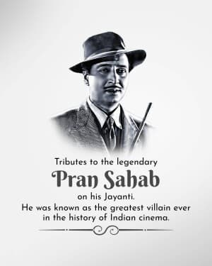 Pran Birth Anniversary poster