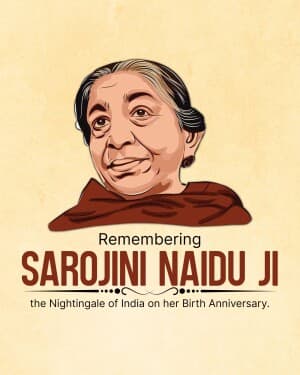 Sarojini Naidu Birth Anniversary poster