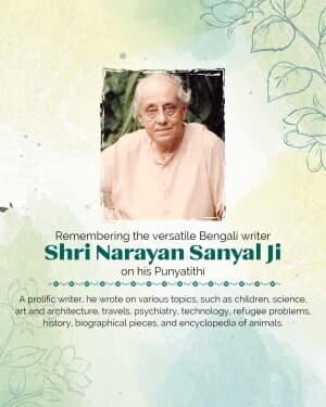 Narayan Sanyal Punyatithi graphic