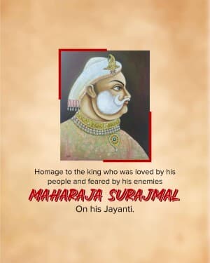 Maharaja Surajmal Jayanti post