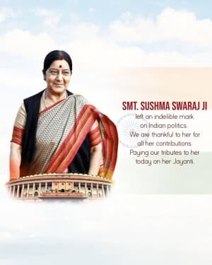 Sushma Swaraj Jayanti post