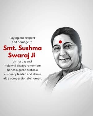 Sushma Swaraj Jayanti video
