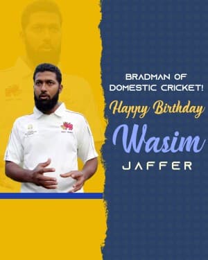 Wasim Jaffer birthday graphic