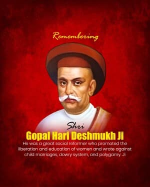Gopal Hari Deshmukh Jayanti graphic