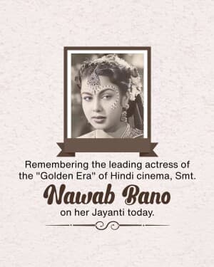 Nawab Bano Nimmi Jayanti flyer