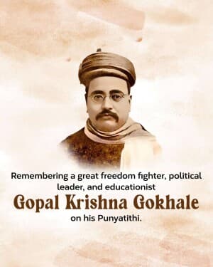 Gopal Krishna Gokhale Punyatithi graphic