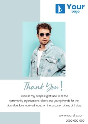 Thank You Birthday advertisement template