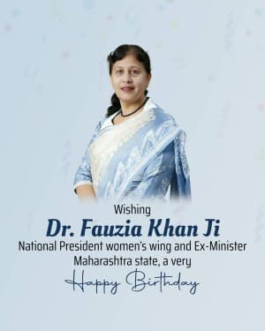 Dr. Fauzia Khan Birthday graphic