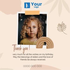 Thank You Birthday Social Media template