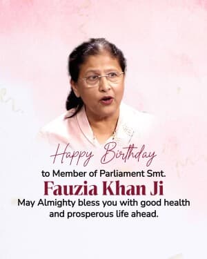 Dr. Fauzia Khan Birthday flyer