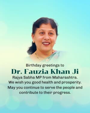 Dr. Fauzia Khan Birthday post